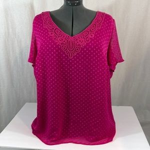 Coldwater Creek Plus Sz Womens 20-22 / 2X Blouse Pink